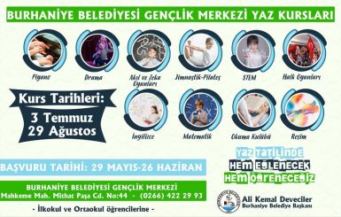 BURHANİYE BELEDİYESİ YAZ KURSALARI KAYITLARI DEVAM EDİYOR