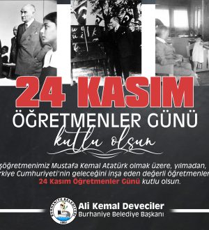 Burhaniye Belediyesi 24 Kasım Öğretmenler Günü Kutlama İlanı