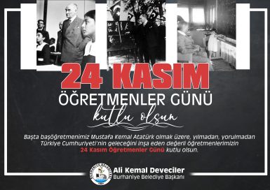 Burhaniye Belediyesi 24 Kasım Öğretmenler Günü Kutlama İlanı