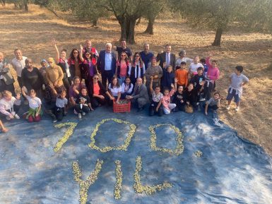 BAŞKAN ARSLAN ÖĞRENCİLERLE ZEYTİN HASADI YAPTI