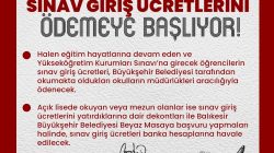 Başkan Yücel Yılmaz sınav giriş ücretlerini ödemeye başlıyor