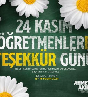 24 Kasım’da Öğretmenlere Teşekkür buluşması